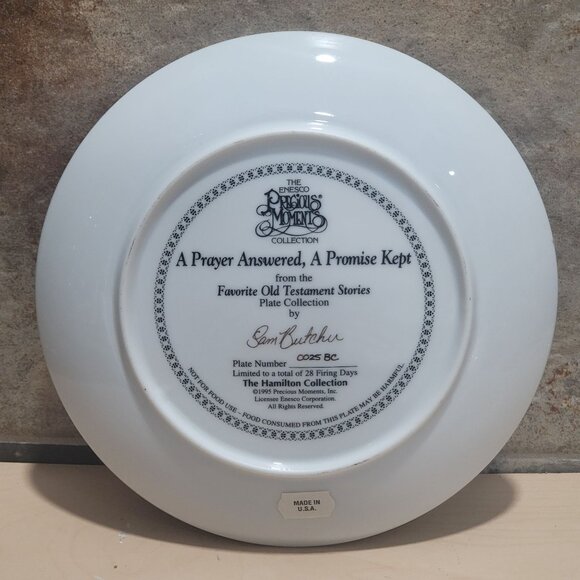 Enesco Precious Moments A Prayer Answered A Promise Kept Decorative Plate The Ha - Picture 4 of 12